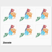 ニューヨークシティ5 Borougsワードアートマップ スクエアシール (シート)