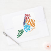 ニューヨークシティ5 Borougsワードアートマップ スクエアシール (封筒)