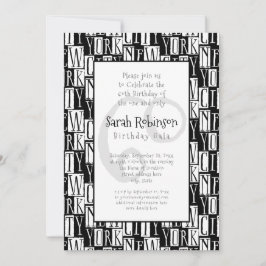 ニューヨークシティ60thバースデーパーティマンハッタンスタイル 招待状