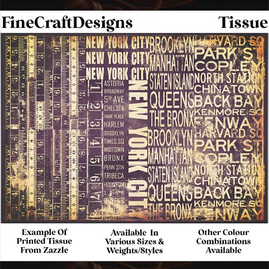 ニューヨークシティ アーバン タイポグラフィ コラージュ パネル FB3 デコパージュ 薄葉紙
