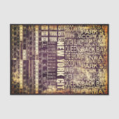 ニューヨークシティ アーバン タイポグラフィ コラージュ パネル FB3 デコパージュ 薄葉紙 (正面)