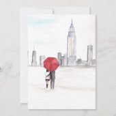 ニューヨークシティ ウォーターカラー デスティネーション モダン ウェディング 招待状 (裏面)