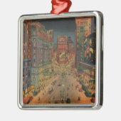 ニューヨークシティ、タイムズ・スクエアのNYNightの眺め メタルオーナメント (左)