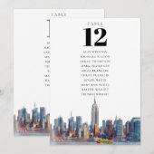 ニューヨークシティ テーブル番号 席配置チャート 招待状 (正面/裏面)