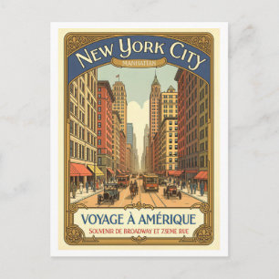 ニューヨークシティ フランス風レトロ ブロードウェイ 73丁目 ユニーク ポストカード