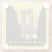 ニューヨークシティ |ブルックリン・ブリッジ ガラスコースター (裏面)