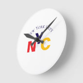 ニューヨークシティ ラウンド壁時計 (傾斜)