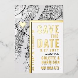 ニューヨークシティ ラブ ロケーター | 結婚式の招待状 Save the Date 箔招待状