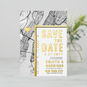 ニューヨークシティ ラブ ロケーター | 結婚式の招待状 Save the Date 箔招待状 (立ち正面)