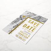ニューヨークシティ ラブ ロケーター | 結婚式の招待状 Save the Date 箔招待状 (回転した状態)