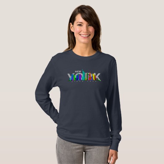 ニューヨークシティ | レディース ロングスリーブ Tシャツ (正面フル)