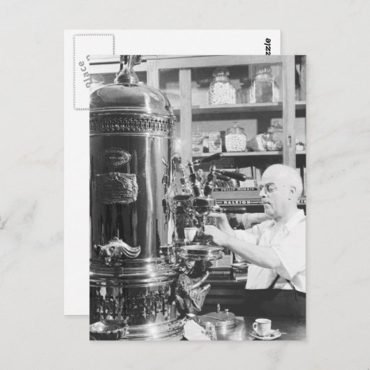 ニューヨークシティ ヴィンテージ イタリアン エスプレッソ ショップ ポストカード (正面/裏面)