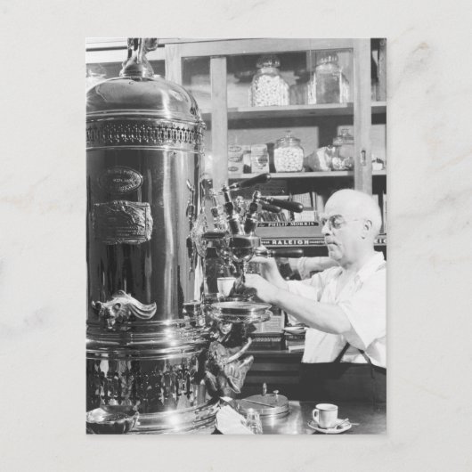 ニューヨークシティ ヴィンテージ イタリアン エスプレッソ ショップ ポストカード (正面)