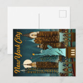 ニューヨークシティ ヴィンテージ トラベル ポスター ポストカード (正面/裏面)