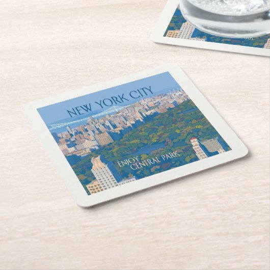 ニューヨークシティ |中央楽しむ公園 スクエアペーパーコースター (アングル)