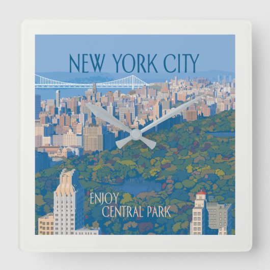 ニューヨークシティ |中央楽しむ公園 スクエア壁時計 (正面)