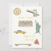 ニューヨークシティ 保存の日 絵とともに 招待状 (正面)