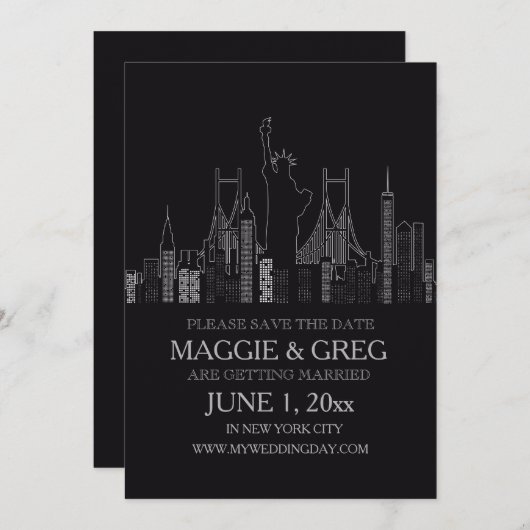 ニューヨークシティ　保存日程のお知らせ セーブザデート (正面/裏面)