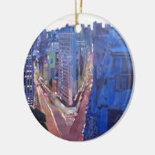 ニューヨークシティ-夜のFlatironの建物 セラミックオーナメント (左)