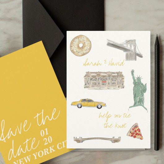 ニューヨークシティ　絵と共に記念日を保存せよ 招待状