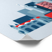 ニューヨークシティ |赤、白、青 ポスター (角)