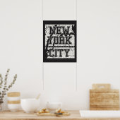 ニューヨークシティ |通りマップ ポスター (キッチン)