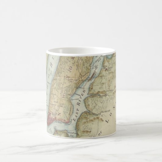 ニューヨークシティ(1869年)のヴィンテージの地図 コーヒーマグカップ (中央)