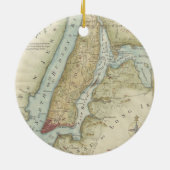 ニューヨークシティ(1869年)のヴィンテージの地図 セラミックオーナメント (裏面)