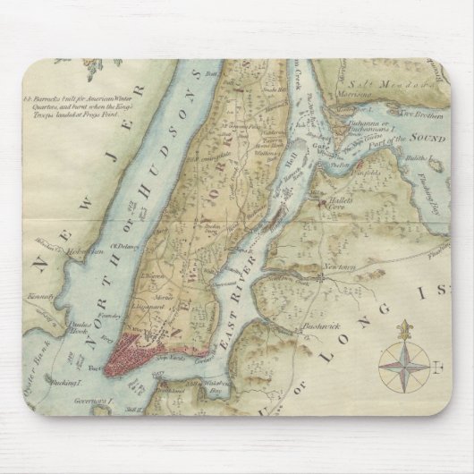 ニューヨークシティ(1869年)のヴィンテージの地図 マウスパッド (正面)