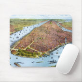 ニューヨークシティ(1879年)のヴィンテージの絵解き地図 マウスパッド (マウス)