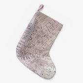 ニューヨークシティ(1884年)のヴィンテージの地図 スモールクリスマスストッキング (正面 (吊り時))