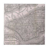 ニューヨークシティ(1886年)のヴィンテージの地図 タイル (正面)