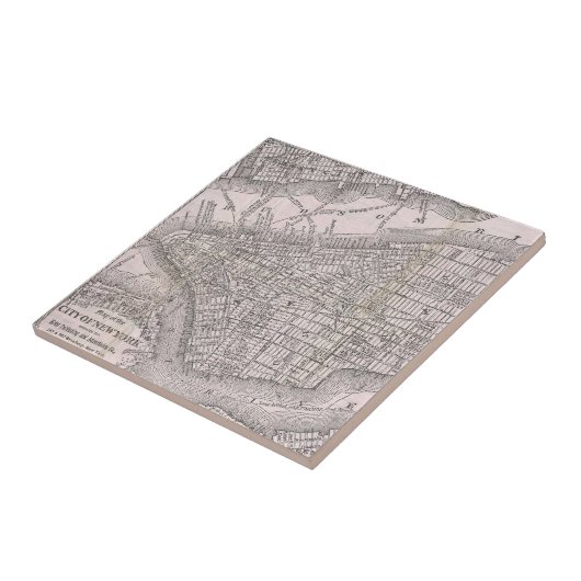 ニューヨークシティ(1886年)のヴィンテージの地図 タイル (側面)