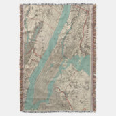 ニューヨークシティ(1890年)のヴィンテージの地図 スローブランケット (正面縦)