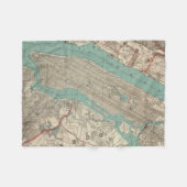 ニューヨークシティ(1890年)のヴィンテージの地図 フリースブランケット (正面(横))