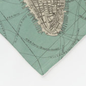 ニューヨークシティ(1890年)のヴィンテージの地図 フリースブランケット (角)