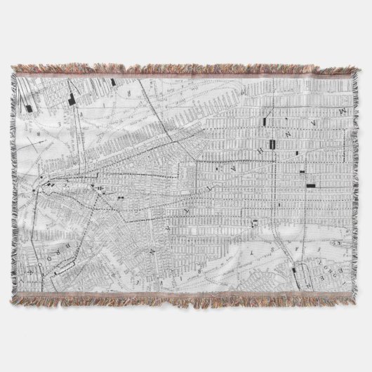 ニューヨークシティ(1911年)のヴィンテージの地図 スローブランケット (正面)