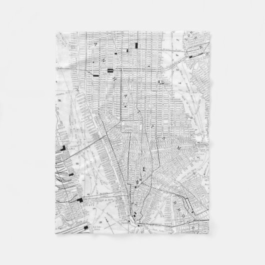 ニューヨークシティ(1911年)のヴィンテージの地図 フリースブランケット (正面)