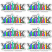 ニューヨークシティ | 8"x 8" – 光沢トランペアレント シール (正面)