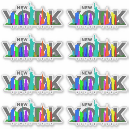 ニューヨークシティ | 8"x 8" – 光沢トランペアレント シール (正面)