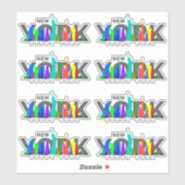 ニューヨークシティ | 8"x 8" – 光沢トランペアレント シール (シート)