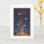 ニューヨークシティ、NY -世界のパラシュートジャンプ カード (黄色い花)