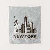 ニューヨークシティ| NYCのスカイライン タペストリー (正面)