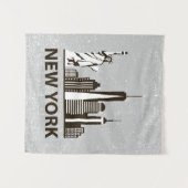 ニューヨークシティ| NYCのスカイライン タペストリー (正面(横))