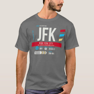 ニューヨークシティJFK空港コードバゲージメントラベル Tシャツ