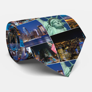 ニューヨークシティNYCのコラージュの写真の都市景観 ネクタイ