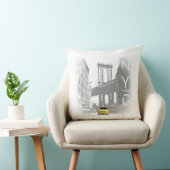 ニューヨークシティNYCイエロータクシブルックリンブリッジ クッション (椅子)