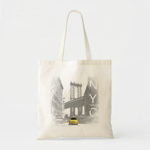 ニューヨークシティNYCイエロータクシブルックリンブリッジ トートバッグ