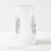 ニューヨークシティNYCイエロータクシブルックリンブリッジ フロストグラスビールジョッキ (中央)