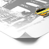 ニューヨークシティNYCイエロータクシブルックリンブリッジ ポスター (角)